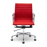 Кресло Eames Style Ribbed Office Chair EA 117 красная кожа