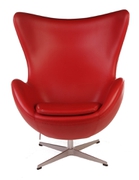 Кресло Arne Jacobsen Style Egg Chair красная кожа