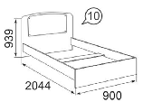 Кровать (800 мм) без ортопедического основания (стекло)