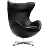 Кресло Arne Jacobsen Style Egg Chair черная кожа