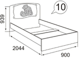 Кровать (800 мм) без ортопедического основания (декор. накладка)