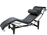 Кресло-шезлонг Le Corbusier Style Chaise Longue LC4 черная кожа