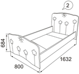 Кровать 800 мм с щитовым основанием