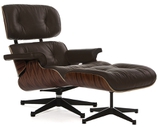 Кресло Eames Style Lounge Chair & Ottoman коричневое /палисандр