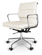 Кресло Eames Style Soft Pad Office Chair EA 217 кремовая кожа