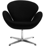 Кресло Arne Jacobsen Style Swan Chair черная/красная шерсть